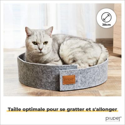 PiuPet® Planche à Gratter Chat I 38cm I Griffoir avec Herbe à Chat
