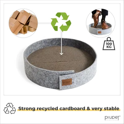 PiuPet® Planche à Gratter Chat I 38cm I Griffoir avec Herbe à Chat