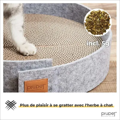 PiuPet® Planche à Gratter Chat I 38cm I Griffoir avec Herbe à Chat