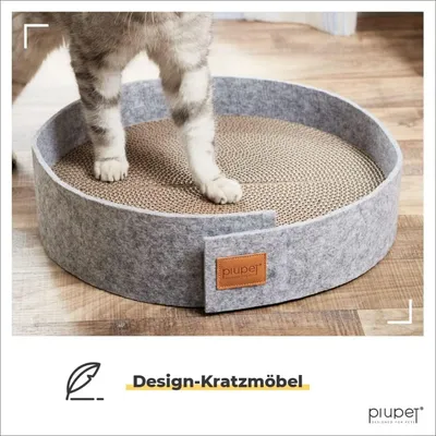 PiuPet® Katzen Kratzbrett I 38cm Durchmesser I Kratzmatte Katze I Filzoptik PiuPet® Katzen Kratzbrett I 38cm Durchmesser I Kratzmatte Katze I Filzoptik