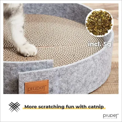 PiuPet® Planche à Gratter Chat I 38cm I Griffoir avec Herbe à Chat