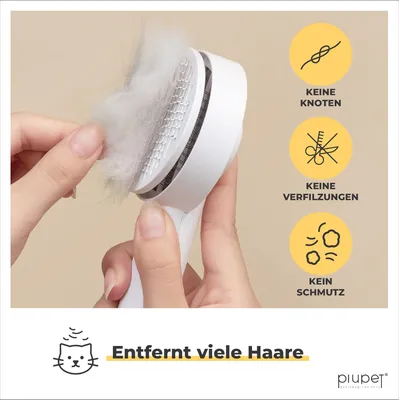 PiuPet® Brosse à Poils autonettoyante I Pour Chiens et Chats PiuPet® Brosse à Poils autonettoyante I Pour Chiens et Chats