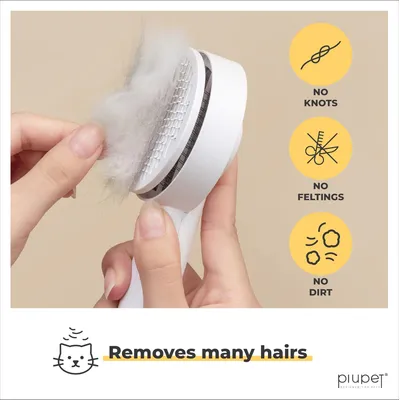 PiuPet® Brosse à Poils autonettoyante I Pour Chiens et Chats