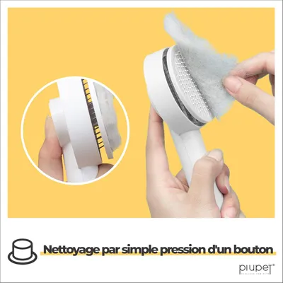 PiuPet® Brosse à Poils autonettoyante I Pour Chiens et Chats