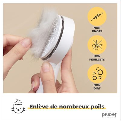 PiuPet® Brosse à Poils autonettoyante I Pour Chiens et Chats