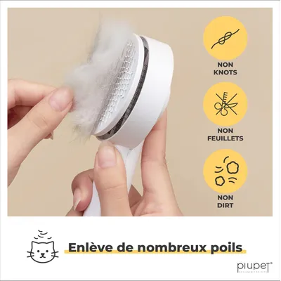 PiuPet® Brosse à Poils autonettoyante I Pour Chiens et Chats