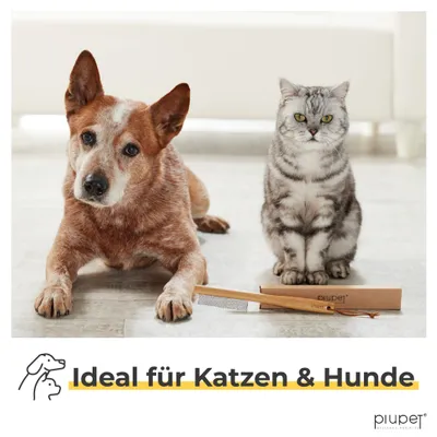 PiuPet® Peigne Anti-Puces pour Chat/Chien I Sans Plastique I Anti-Tiques