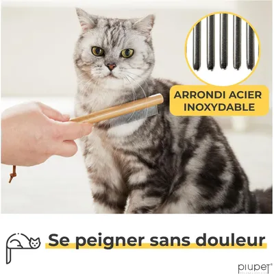 PiuPet® Peigne Anti-Puces pour Chat/Chien I Sans Plastique I Anti-Tiques