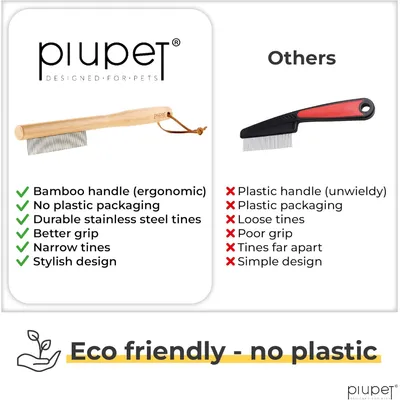 PiuPet® Peigne Anti-Puces pour Chat/Chien I Sans Plastique I Anti-Tiques
