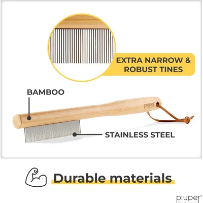 PiuPet® Peigne Anti-Puces pour Chat/Chien I Sans Plastique I Anti-Tiques