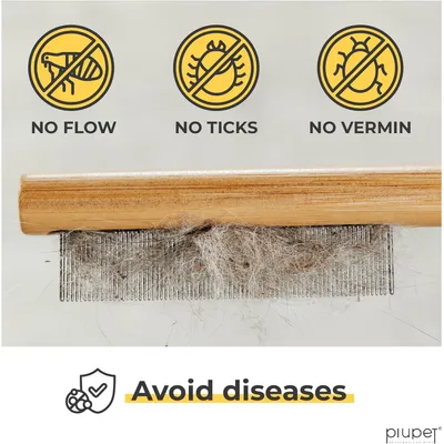 PiuPet® Peigne Anti-Puces pour Chat/Chien I Sans Plastique I Anti-Tiques