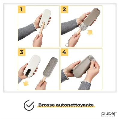 PiuPet® Brosse Anti-Poils Animaux I Autonettoyante I Pour Vêtements