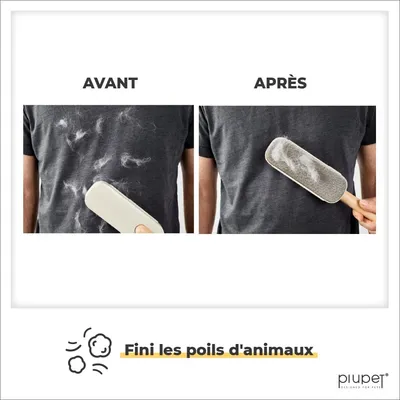 PiuPet® Brosse Anti-Poils Animaux I Autonettoyante I Pour Vêtements