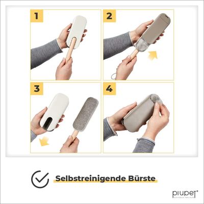 PiuPet® Haarentferner Tierhaare I Selbstreinigend I Katzenhaare/Hundehaare