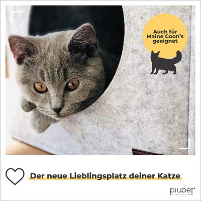 PiuPet® Katzenhöhle inkl Kissen I Kuschelhöhle Katze