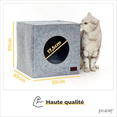 PiuPet® Panier Chat I 17,5cm I Compatible IKEA® Kallax I Coussin Inclus