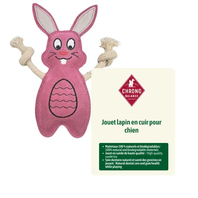 ChronoBalance - Jouet lapin en cuir pour chien ChronoBalance - Jouet lapin en cuir pour chien