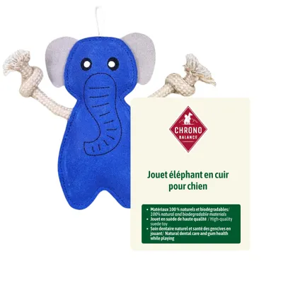 ChronoBalance - Jouet éléphant en cuir pour chien