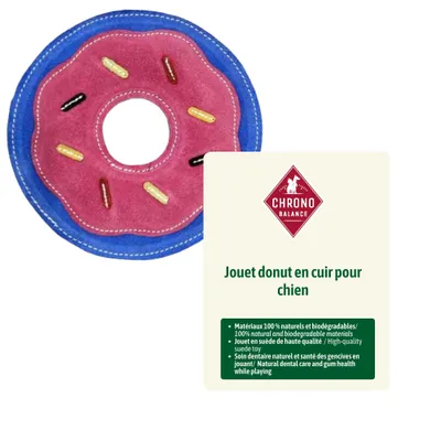 ChronoBalance - Jouet donut en cuir pour chien