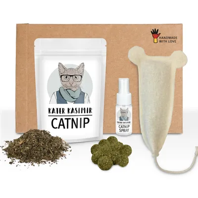 KATER KASIMIR Ensemble de 4 jouets pour chat à l'herbe à chat