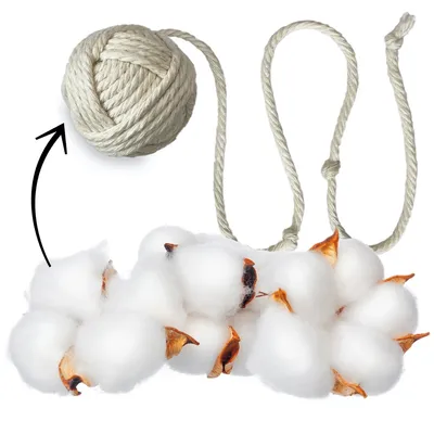 KATER KASIMIR Balles pour chats. 2 pelotes de coton comme jouets pour chat