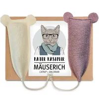 KATER KASIMIR Lot de 2 jouets souris XL avec herbe à chat et valériane