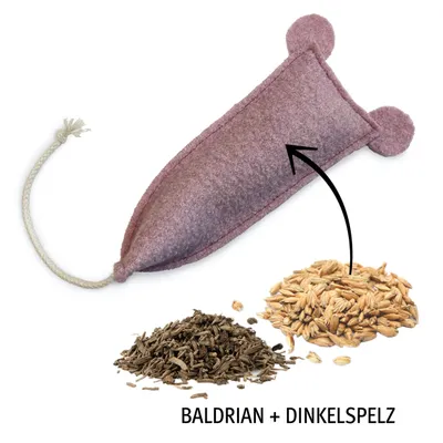 KATER KASIMIR Lot de 2 jouets souris XL avec herbe à chat et valériane