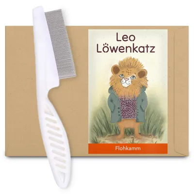 LEO LÖWENKATZ Peigne pour chat en acier inoxydable,  peigne anti-puces