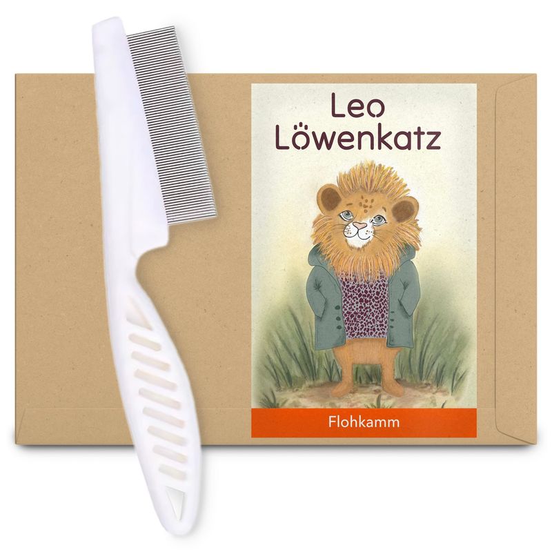 LEO LÖWENKATZ Peigne pour chat en acier inoxydable,  peigne anti-puces