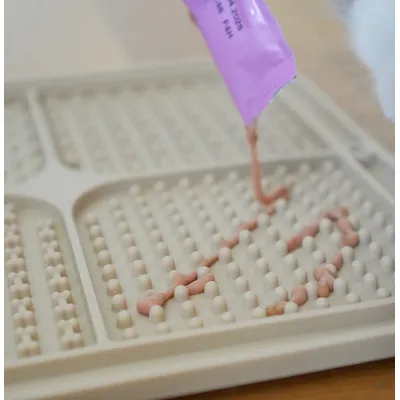 LEO LÖWENKATZ Lot de 2 tapis à lécher pour chats avec spatule et pinceau