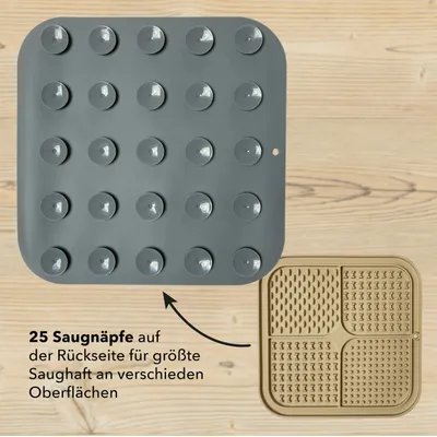 LEO LÖWENKATZ Lot de 2 tapis à lécher pour chats avec spatule et pinceau