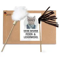 KATER KASIMIR Plumeau et plumeau en cuir. Plumes naturelles. Cuir de vache