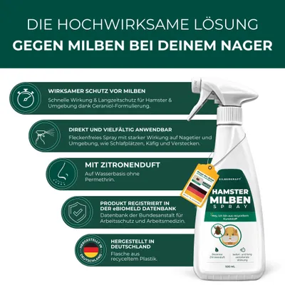 SILBERKRAFT Spray anti-acariens pour hamsters SILBERKRAFT Spray anti-acariens pour hamsters