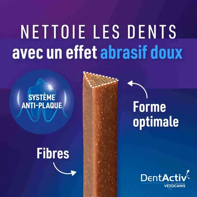 Vetocanis, Bâtonnets Hygiène Bucco-Dentaire pour Chien 15kg +, DentActiv