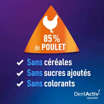 Vetocanis, Bâtonnets Hygiène Bucco-Dentaire pour Chien 15kg +, DentActiv