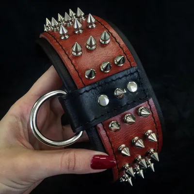 Bestia Custom Dog Gear - Le collier rouge géant argenté