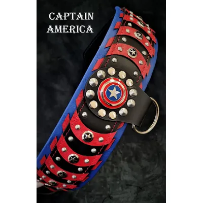 Bestia Custom Dog Gear - Collier Captain America