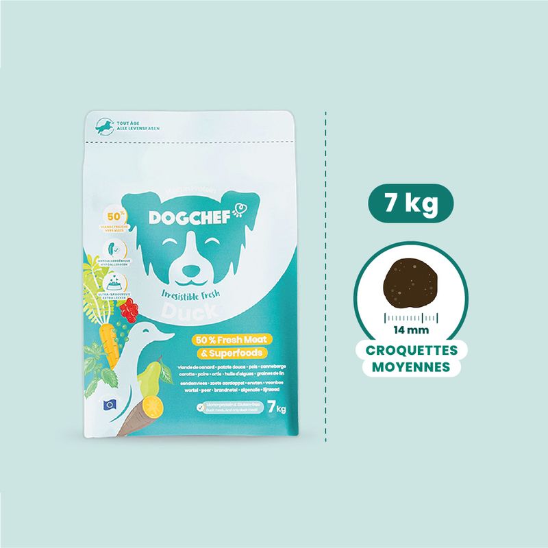 Dog Chef Croquettes Naturelles au Canard Frais pour chien