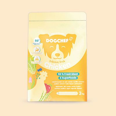 Dog Chef Croquettes Naturelles au Poulet Frais pour chien Croquettes Poulet Frais 3kg