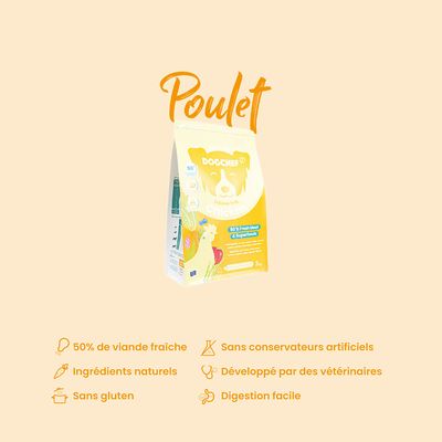 Dog Chef Croquettes Naturelles au Poulet Frais pour chien