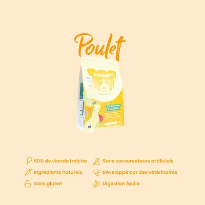 Dog Chef Croquettes Naturelles au Poulet Frais pour chien