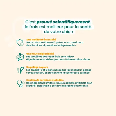 Dog Chef Repas Frais Cuisiné - Poulet Frais - 100% Naturel pour chien