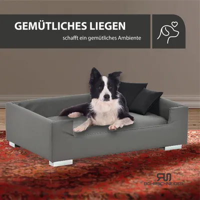Rohrschneider Gepolstertes Hundesofa mit Chromfüssen