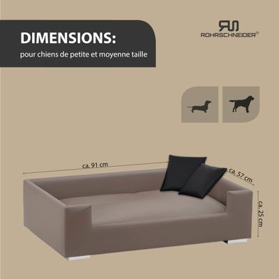 Rohrschneider Canapé pour chien rembourré avec pieds chromés