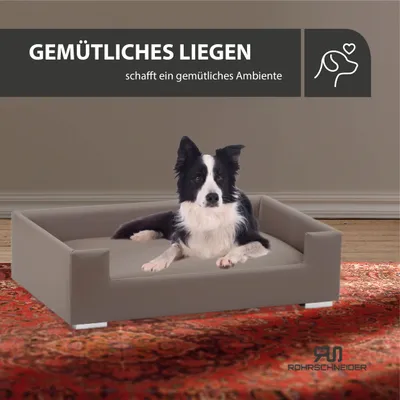Rohrschneider Gepolstertes Hundesofa mit Chromfüssen