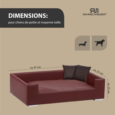 Rohrschneider Canapé pour chien rembourré avec pieds chromés