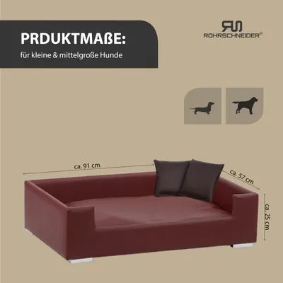 Rohrschneider Gepolstertes Hundesofa mit Chromfüssen