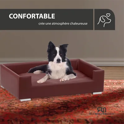 Rohrschneider Canapé pour chien rembourré avec pieds chromés Rohrschneider Canapé pour chien rembourré avec pieds chromés