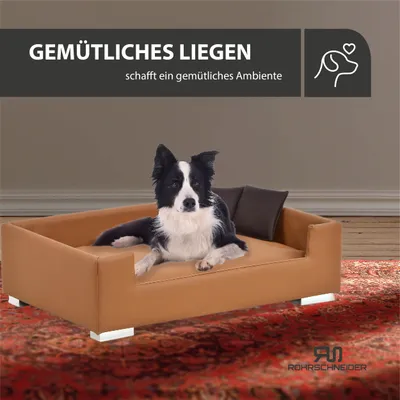 Rohrschneider Gepolstertes Hundesofa mit Chromfüssen