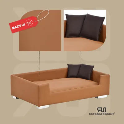 Rohrschneider Gepolstertes Hundesofa mit Chromfüssen